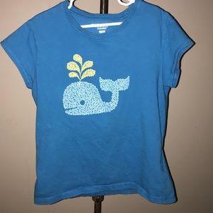 Girls sequined whale tee